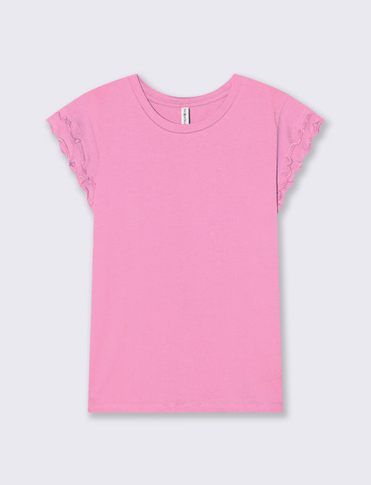 T-Shirt Mezza Manica con Rouches - Rosa big bubble