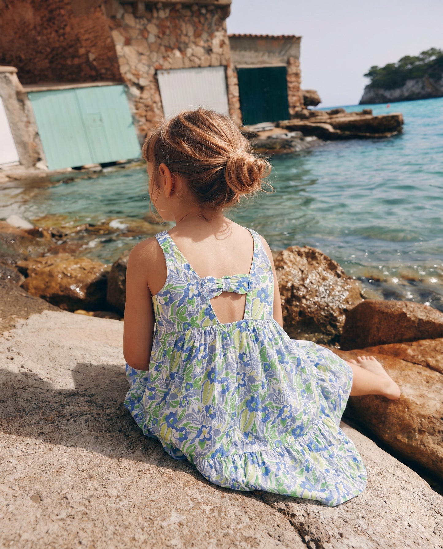 Abito da bambina in fresco cotone - Verde