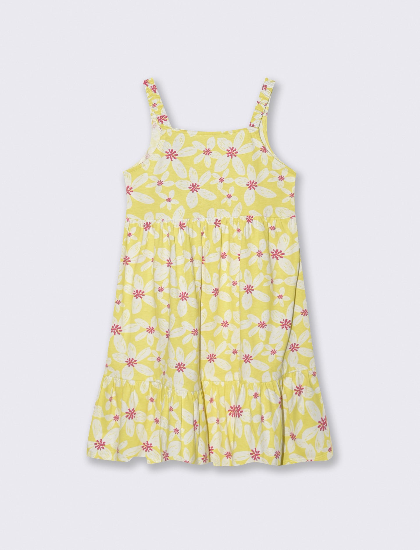 Abito da bambina in fresco cotone - Giallo