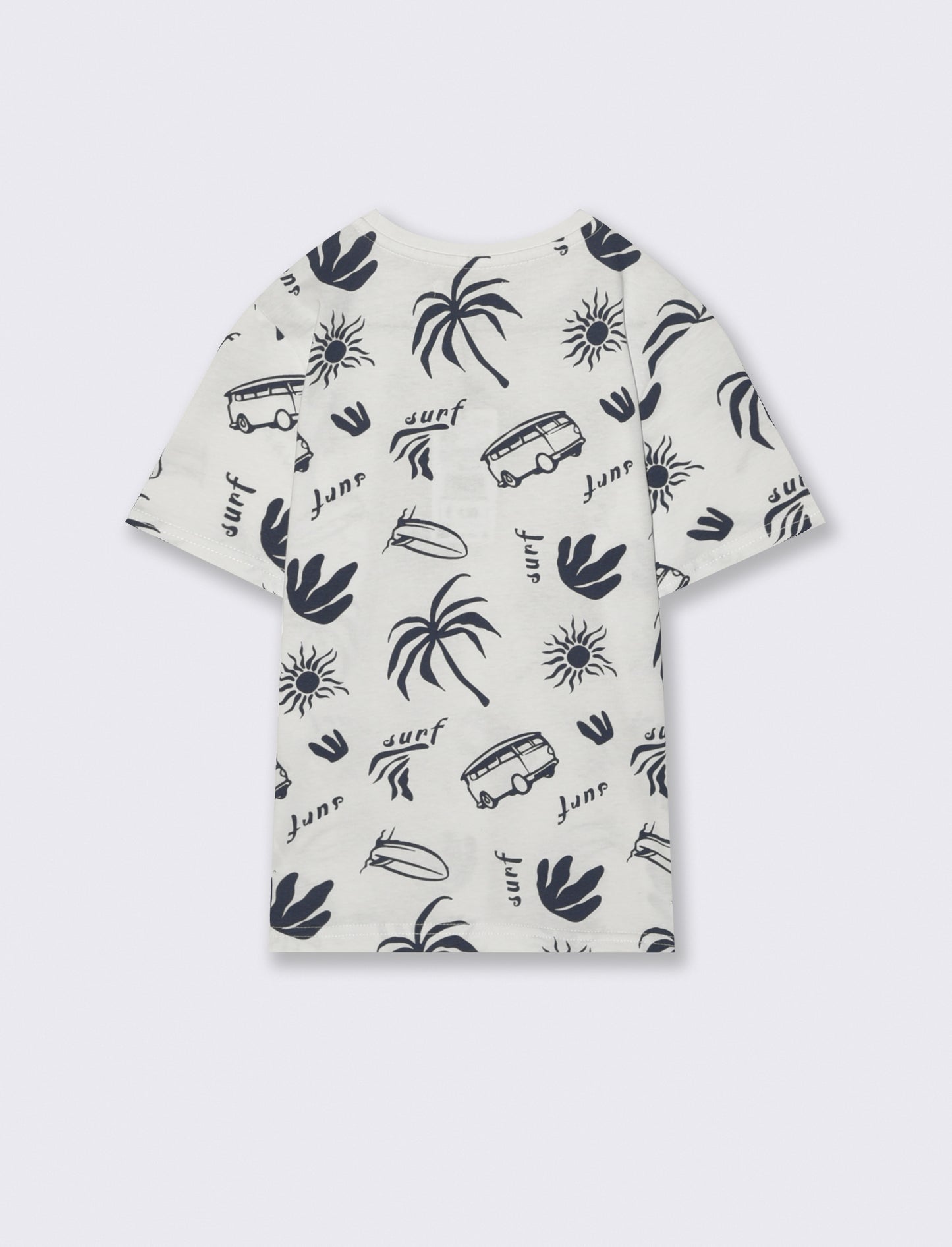 T-shirt in cotone con stampe beach - Bianco