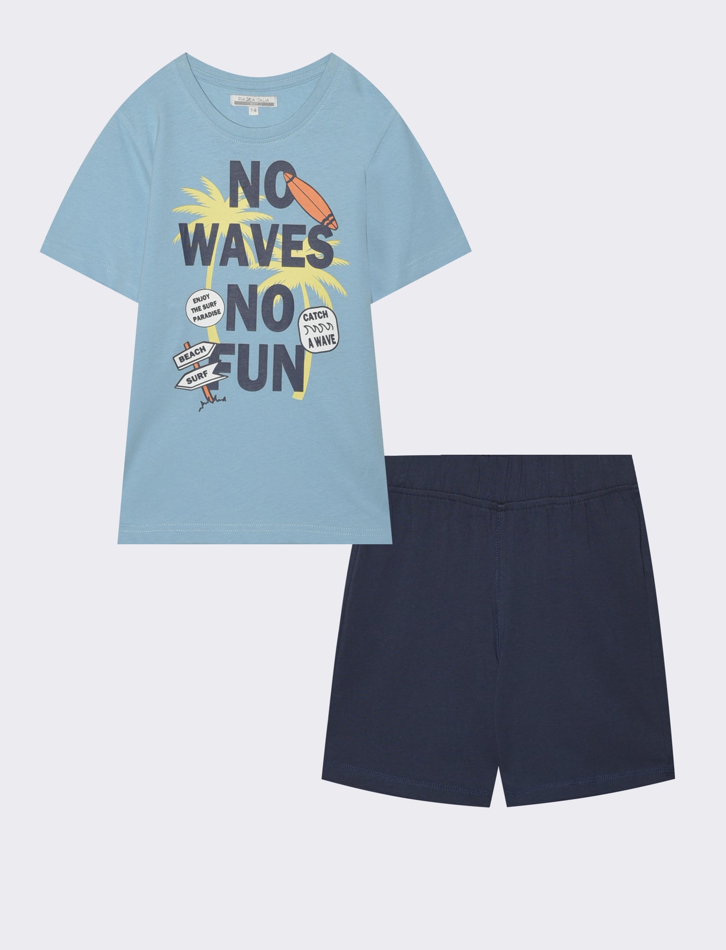 Complete bermuda shorts and jersey t-shirt - Sky blue