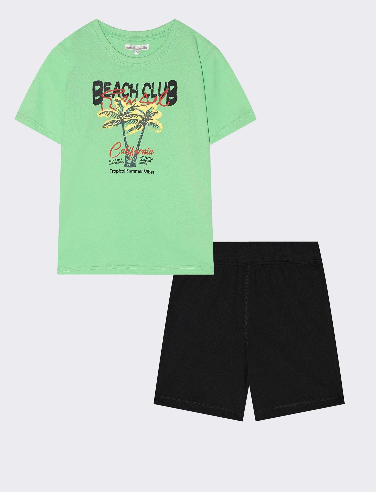 Completo bermuda e t-shirt in jersey - Verde prato