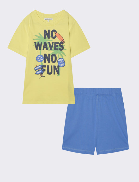 Completo bermuda e t-shirt in jersey - Giallo