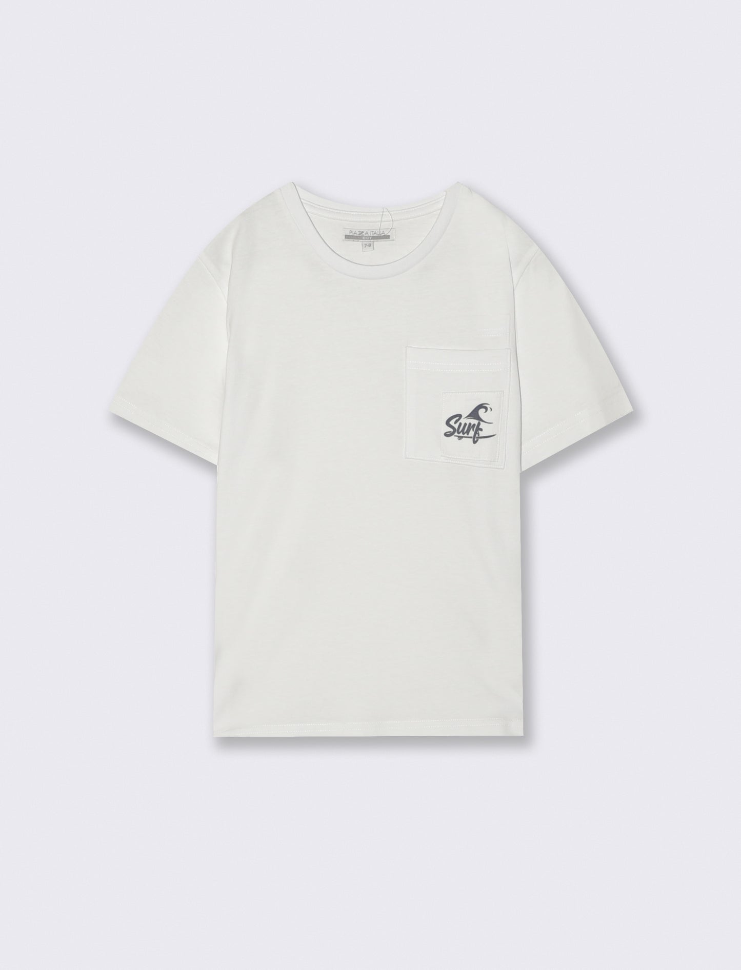 T-shirt con taschino per il tempo libero - Bianco