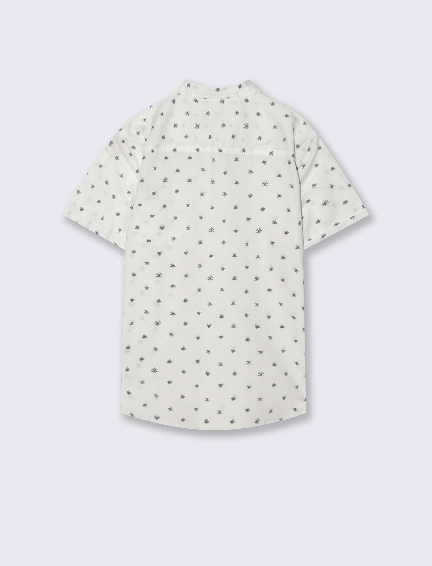 Camicia mezza manica micro-stampa cotone - Bianco