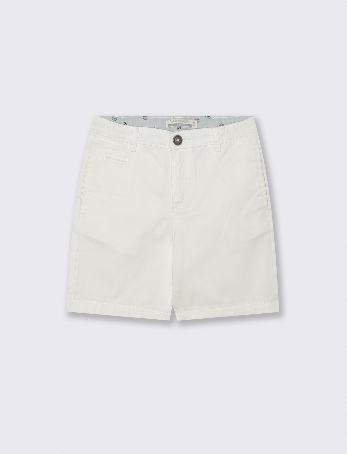 Bermuda in cotone tinta unita regular fit - Bianco