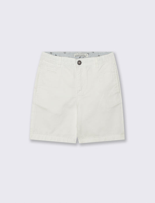 Bermuda in cotone tinta unita regular fit - Bianco