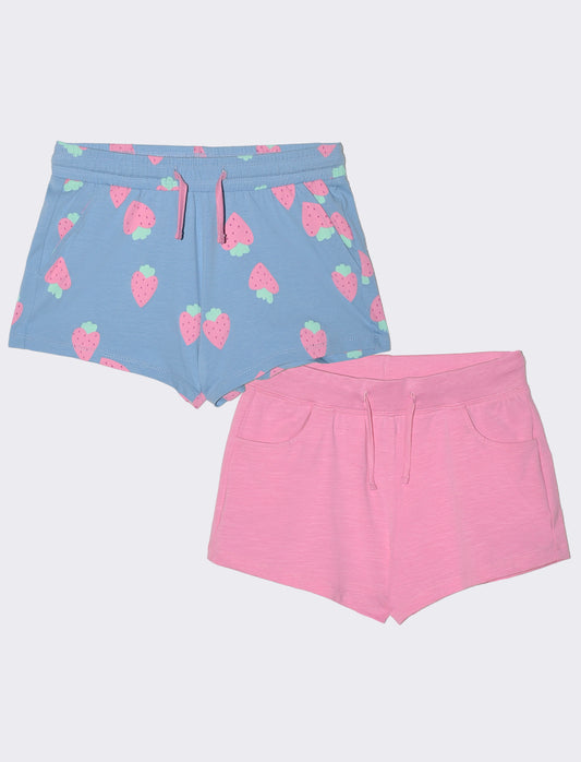 Short 2 pack in jersey con tasche - Azzurro