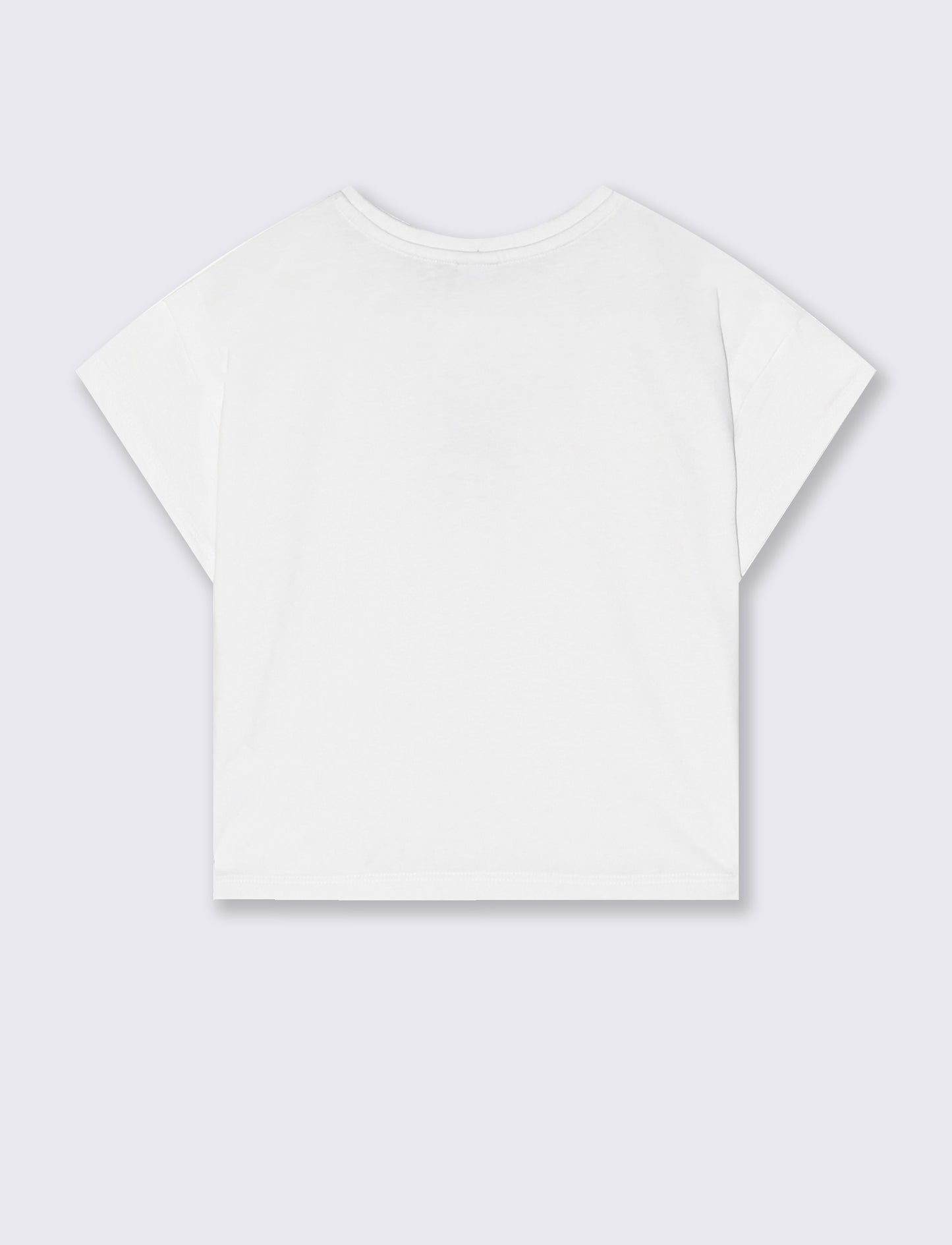 T-shirt mezza manica in cotone con piega - Bianco