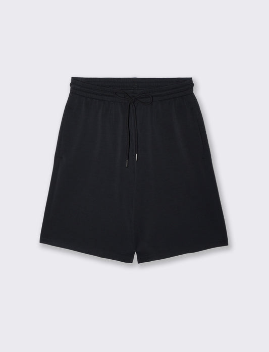 Bermuda con Elastico e Coulisse - Nero