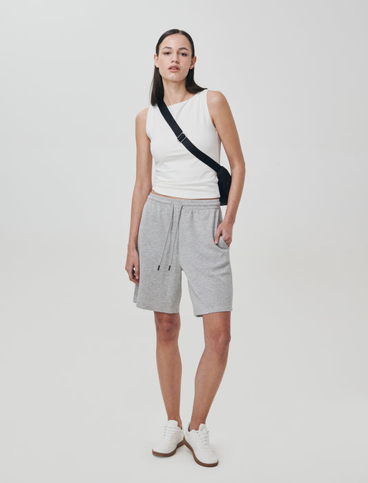 Bermuda con Elastico e Coulisse - Grigio chiaro mel.