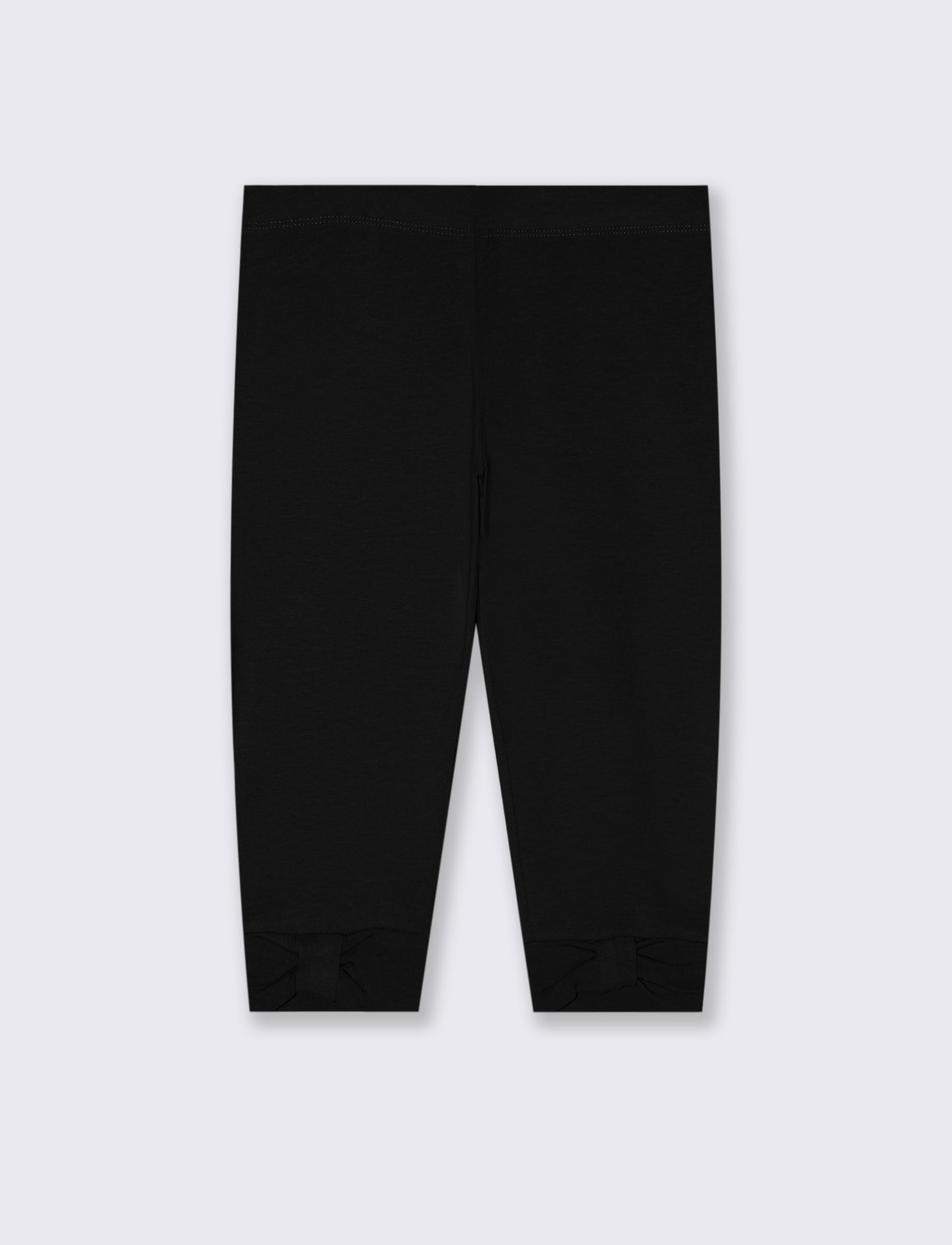 3/4 Leggings for Girls with Bow - Black