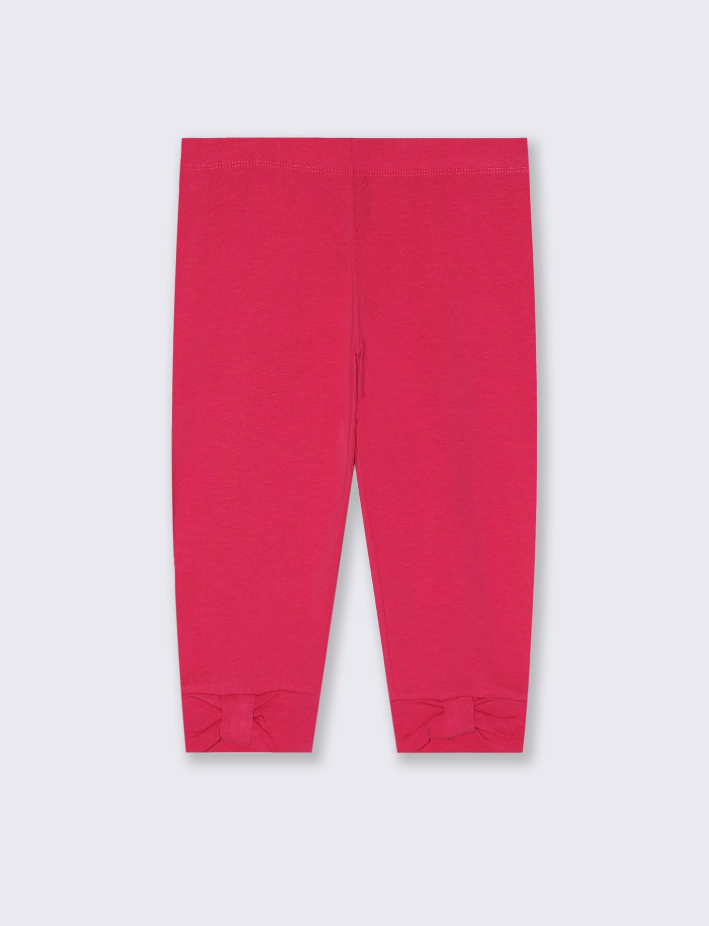 3/4 Leggings for Girls with Bow - Fuxia