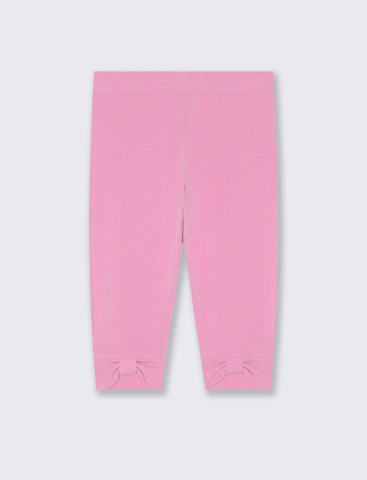 Leggings 3/4 da bambina con fiocco - Rosa