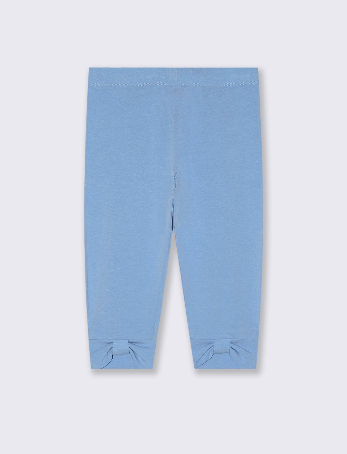 3/4 Leggings for Girls with Bow - Sky blue