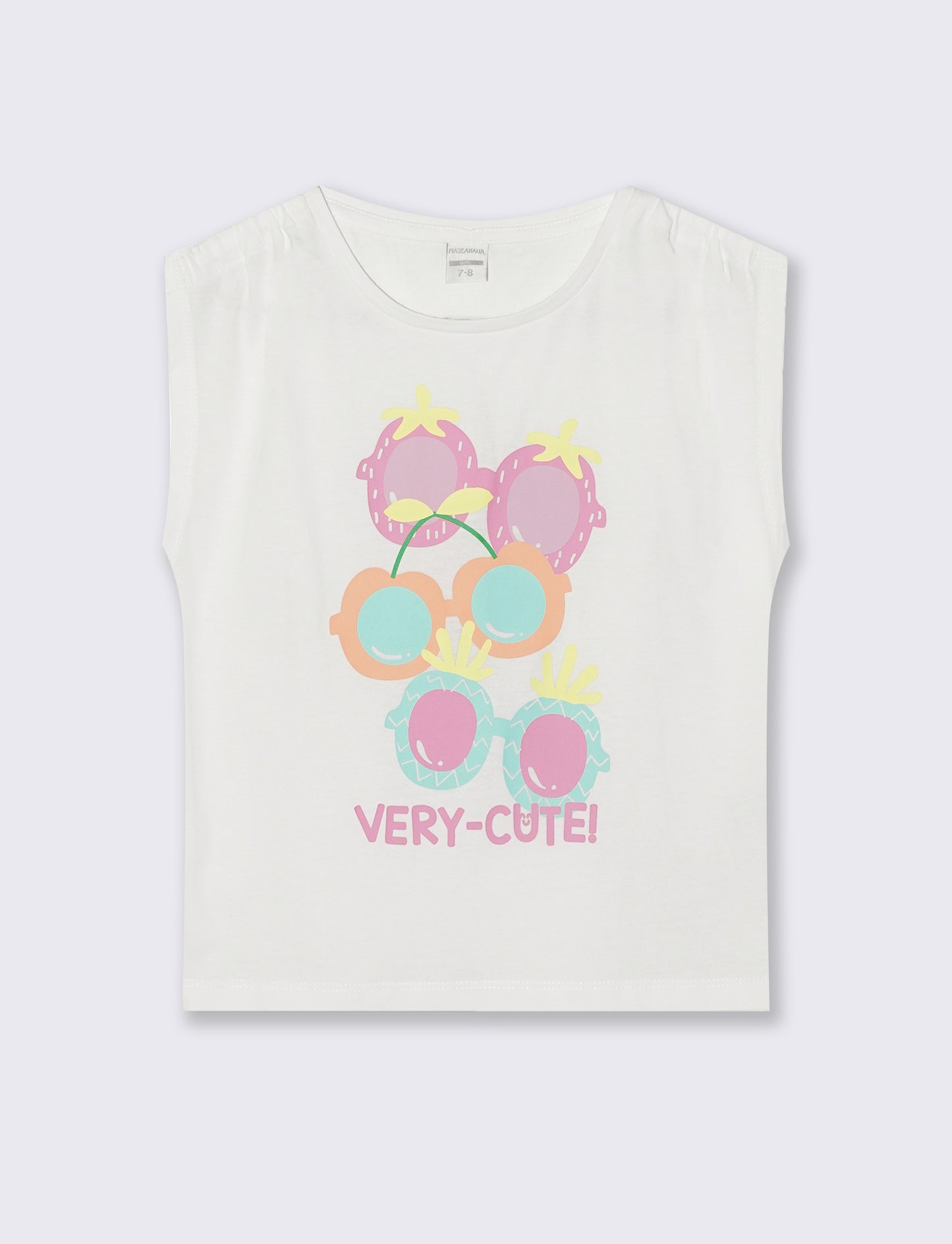 T-shirt giromanica bambina con arriccio - Bianco
