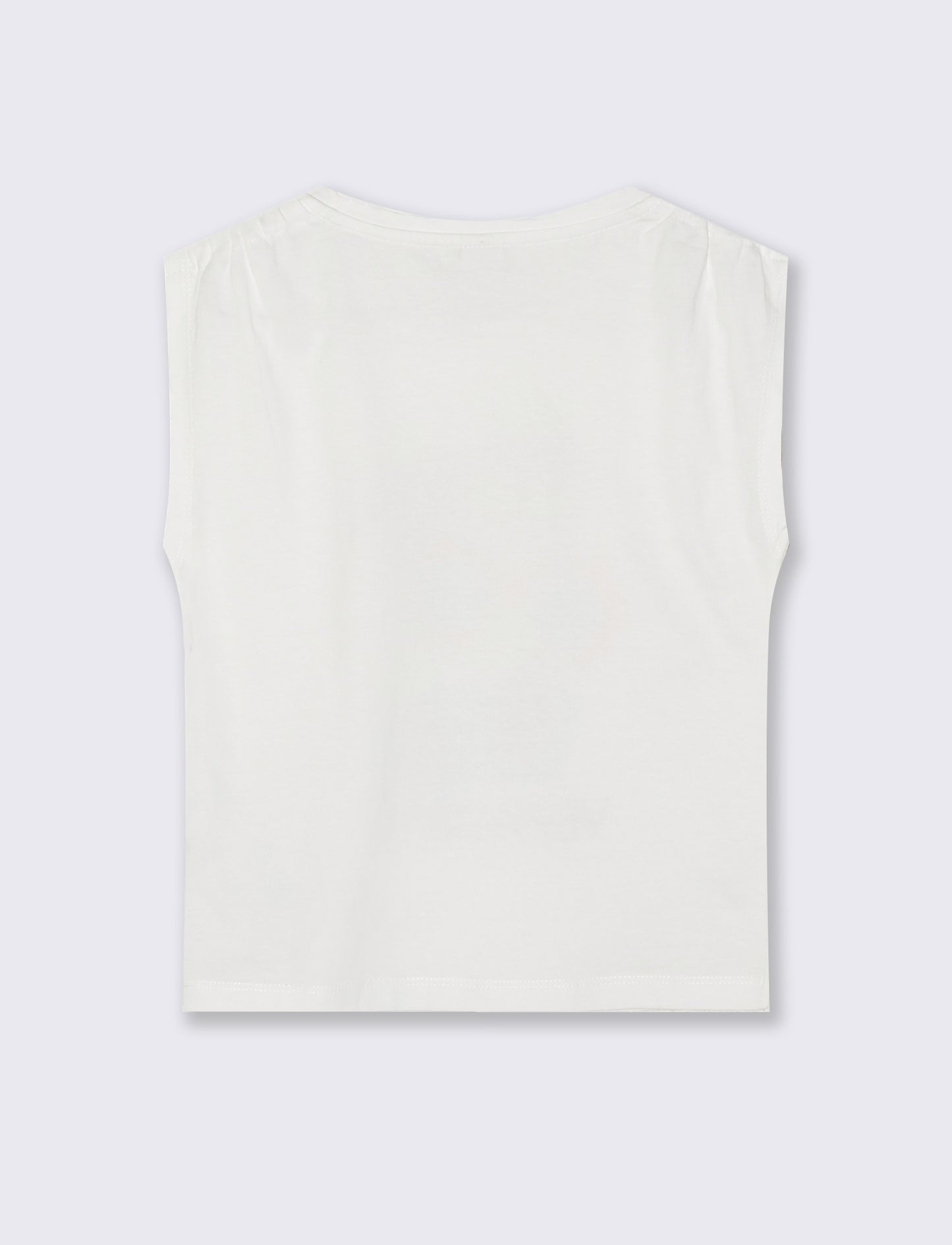 T-shirt giromanica bambina con arriccio - Bianco