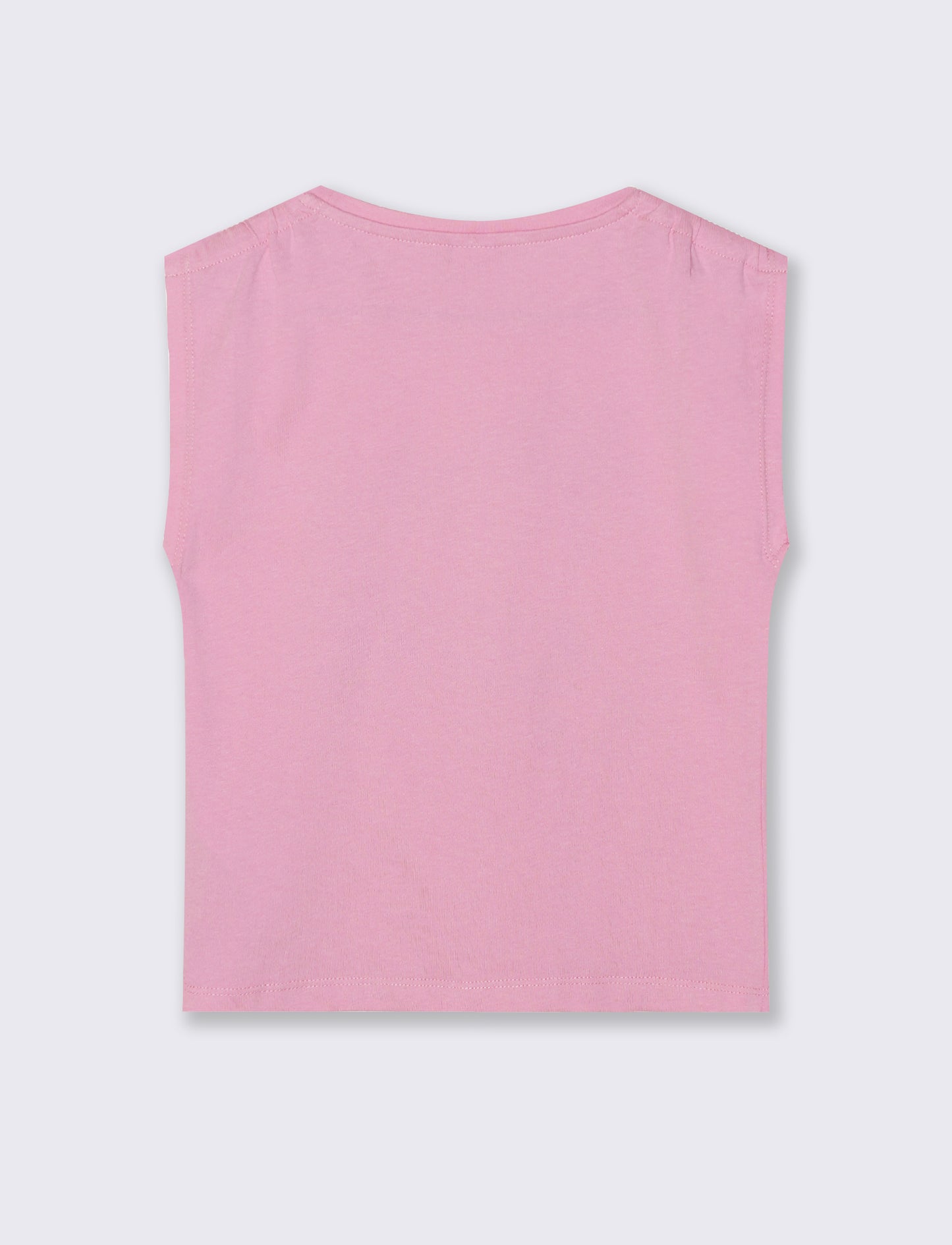 T-shirt giromanica bambina con arriccio - Rosa