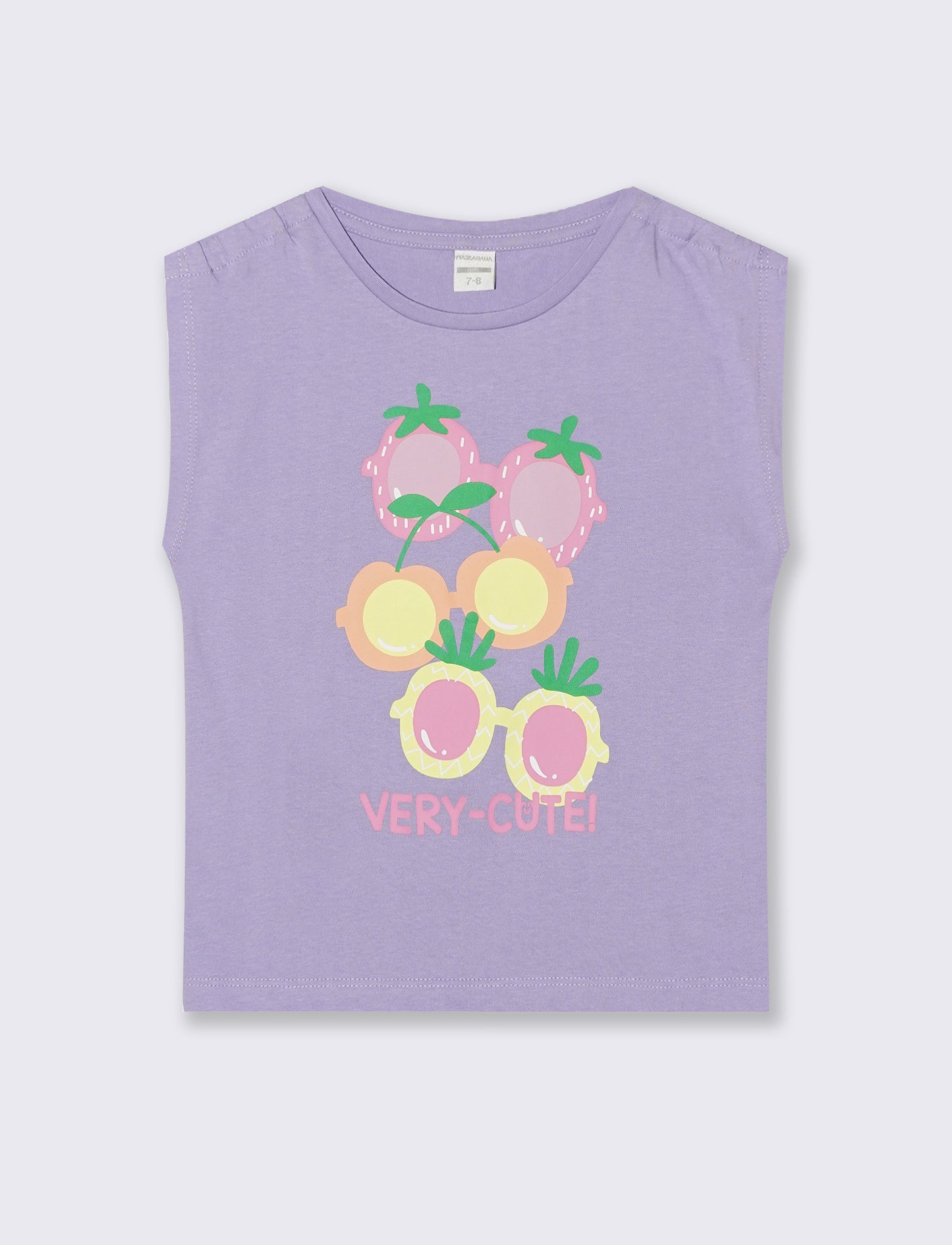T-shirt giromanica bambina con arriccio - Lilla