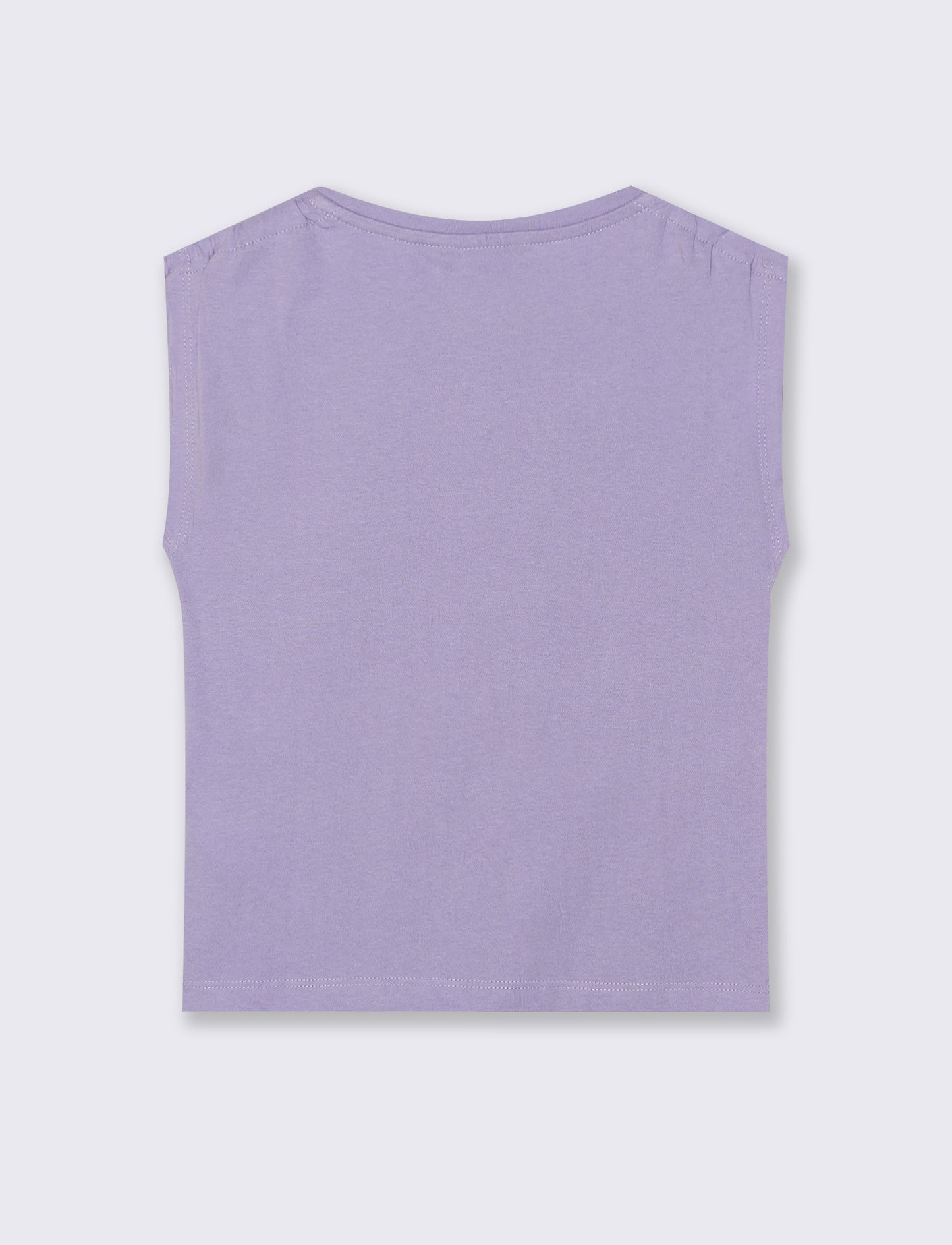 T-shirt giromanica bambina con arriccio - Lilla