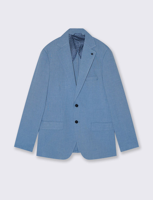 Blazer Formal Fit in Melange Dobby Fabric - Sky blue