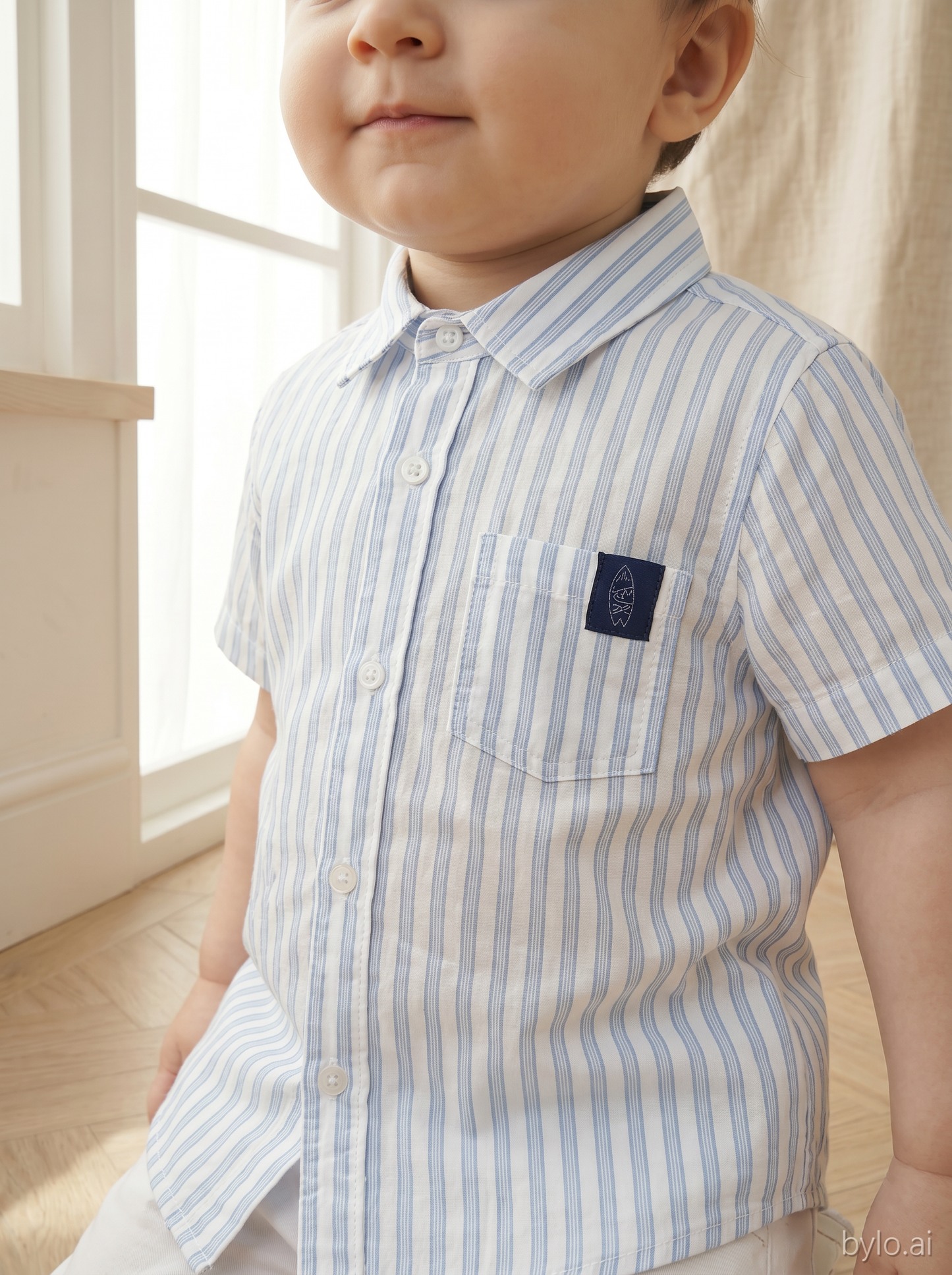 Short Sleeve Trendy Dyed Thread Shirt - Pattern