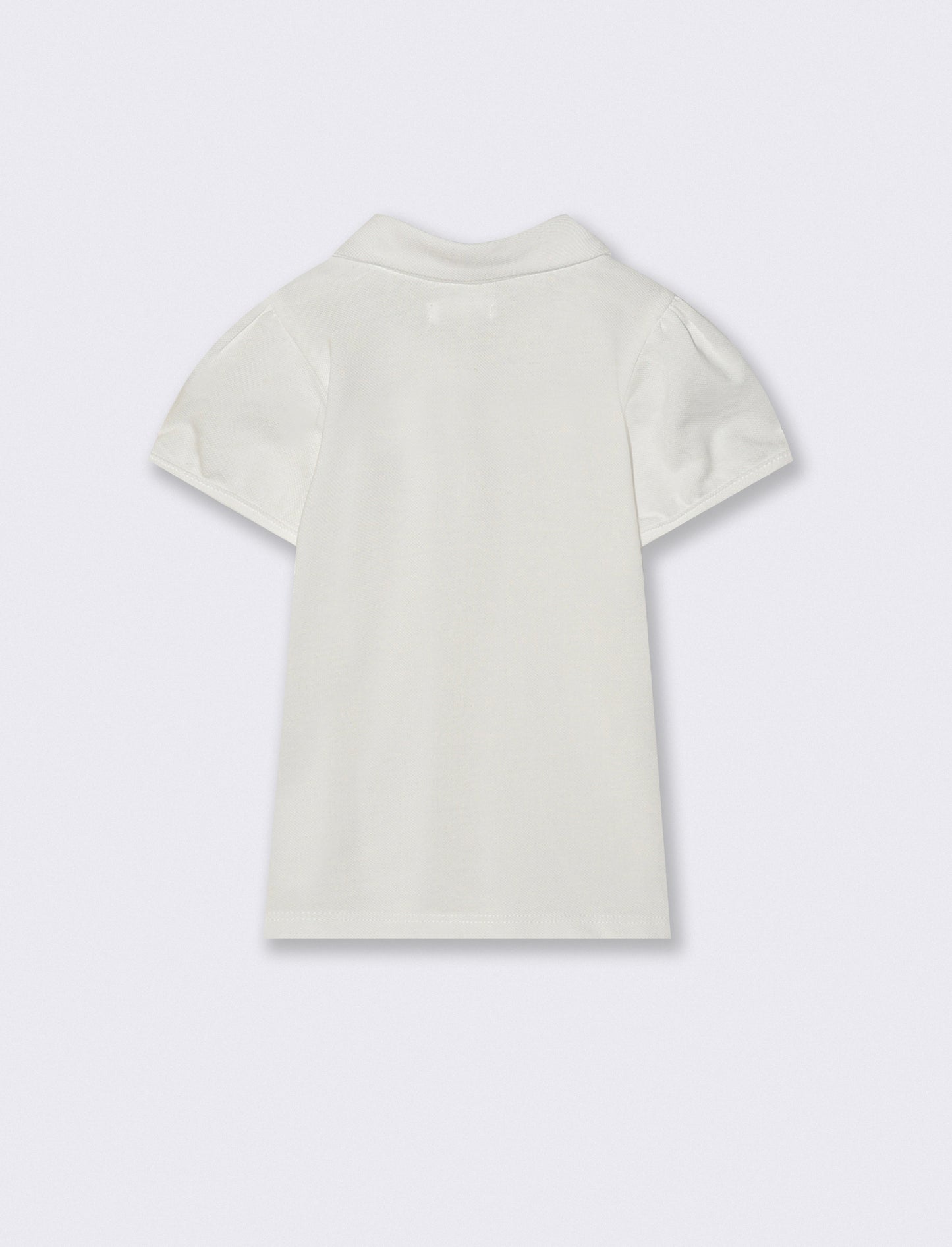 T-shirt polo in piquet con colletto - Bianco