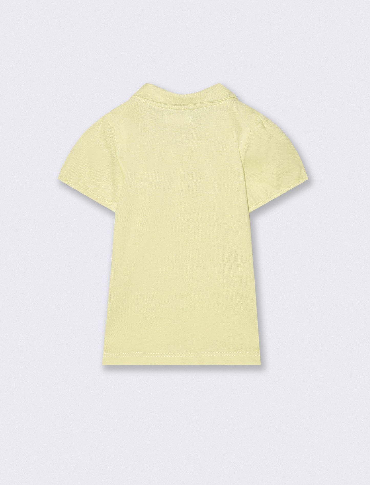 T-shirt polo in piquet con colletto - Giallo