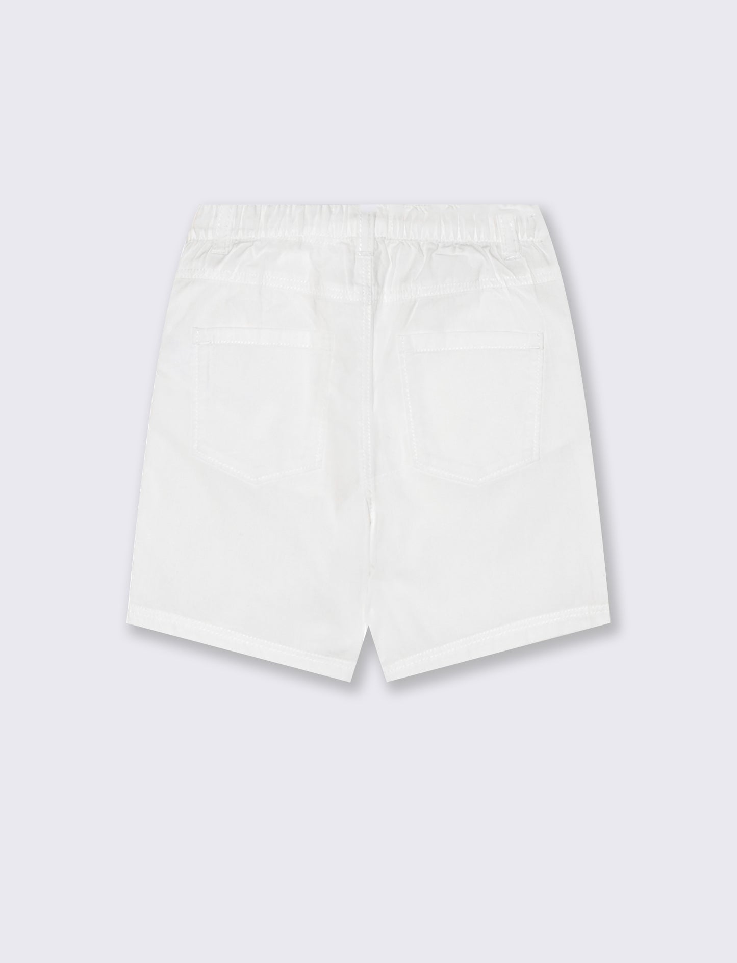Bermuda in cotone con tasche a filo - Bianco