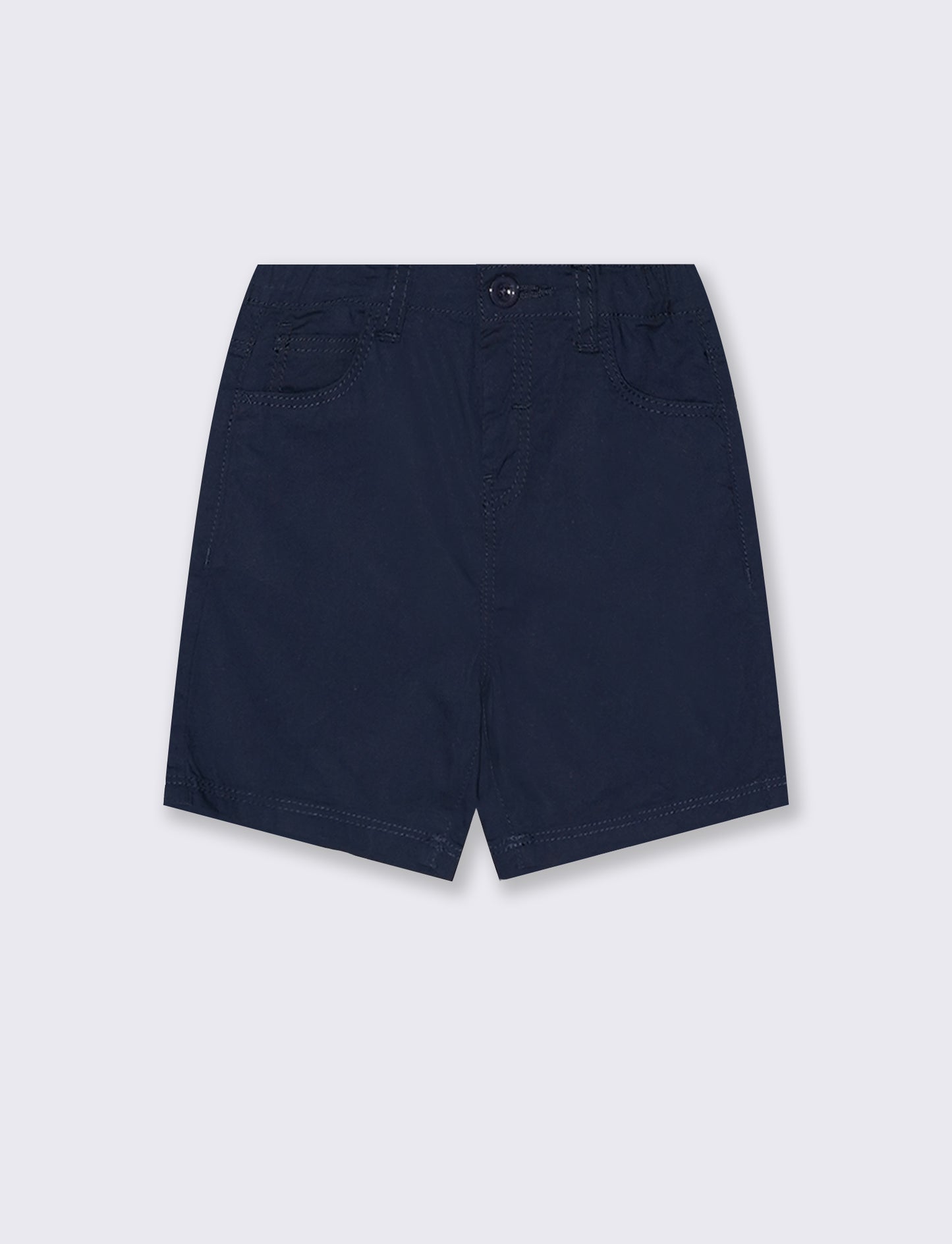 Bermuda in cotone con tasche a filo - Blu