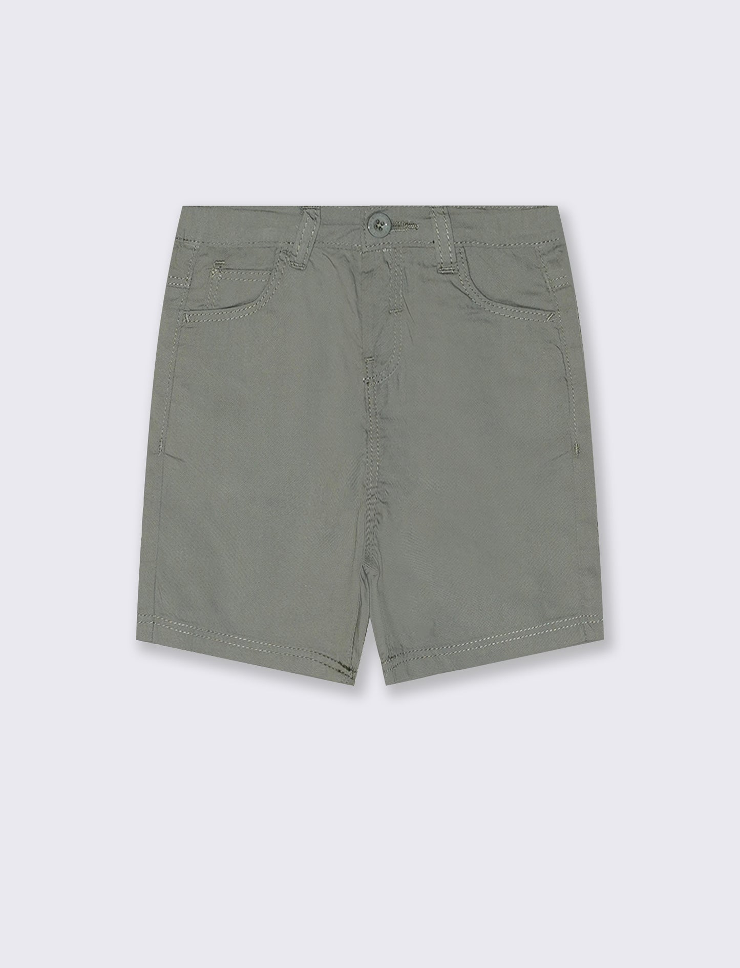 Bermuda in cotone con tasche a filo - Verde salvia