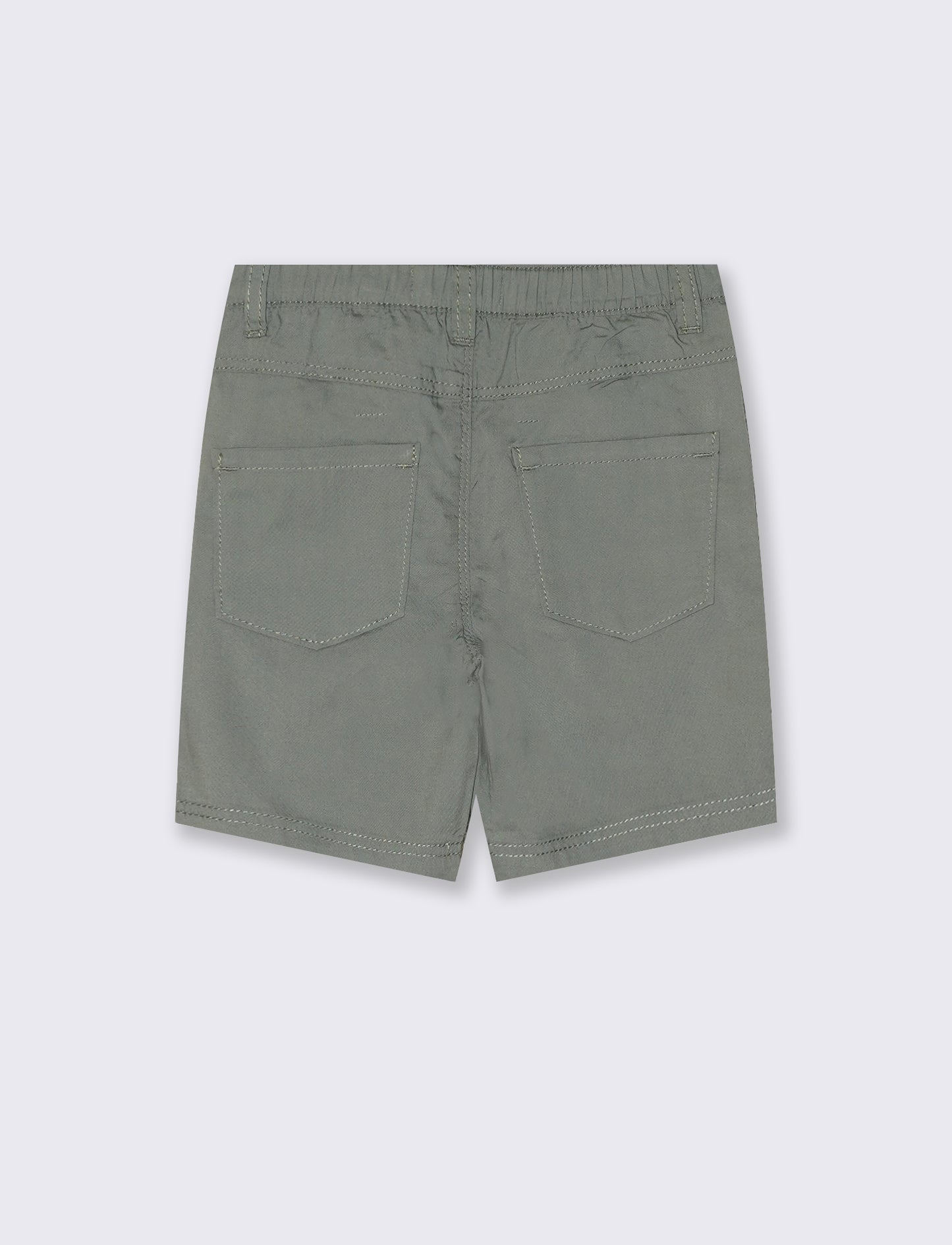 Bermuda in cotone con tasche a filo - Verde salvia