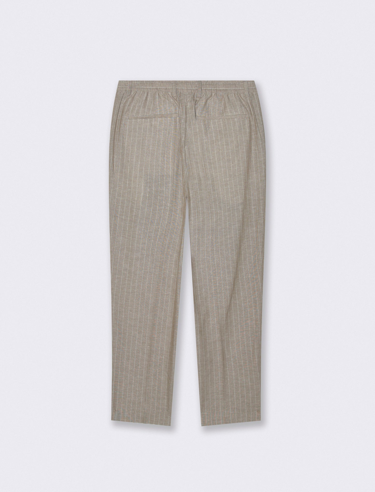 Pantaloni formal fit in linen blend rigato - Beige