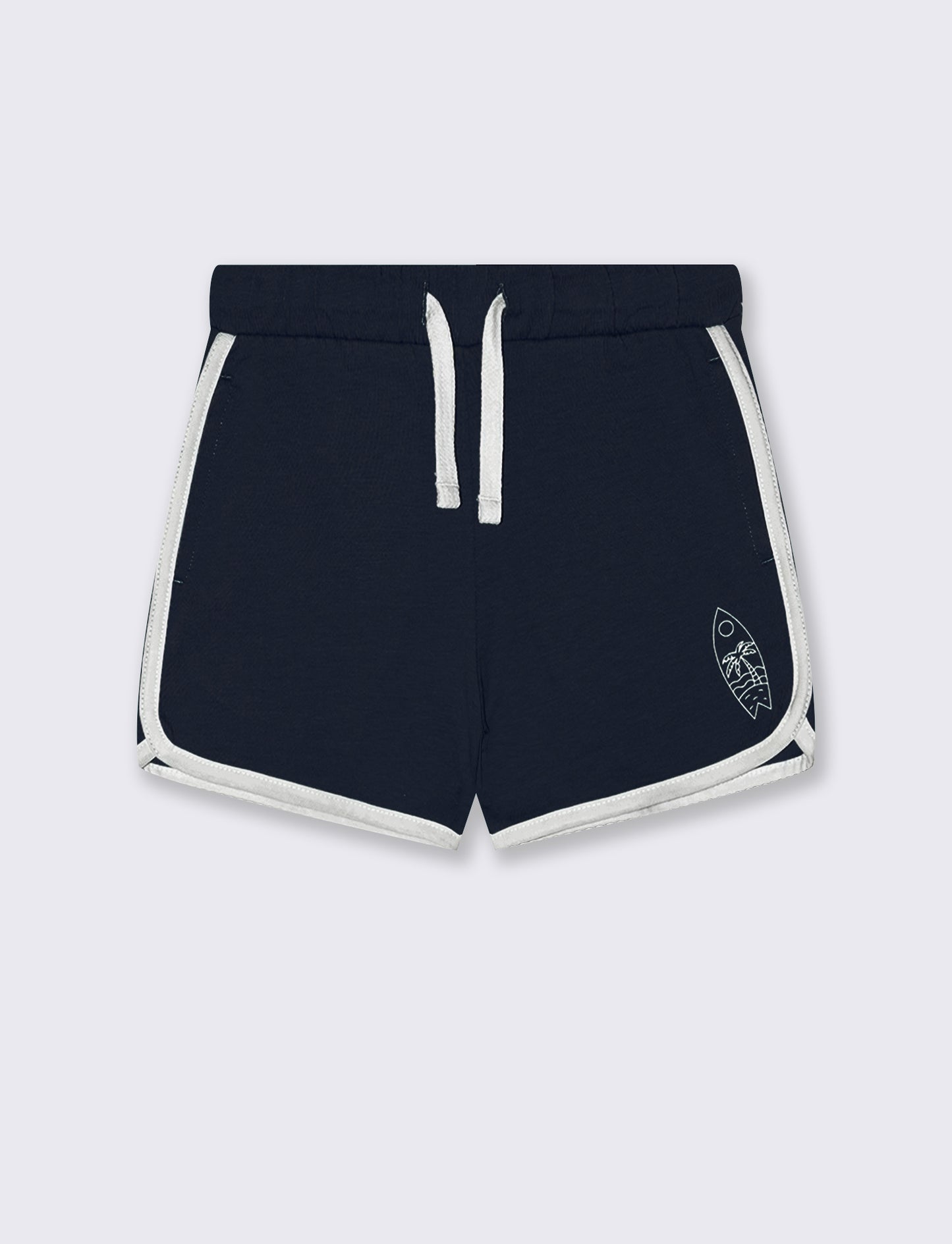 Bermuda basici in jersey con stampa e tape - Blu