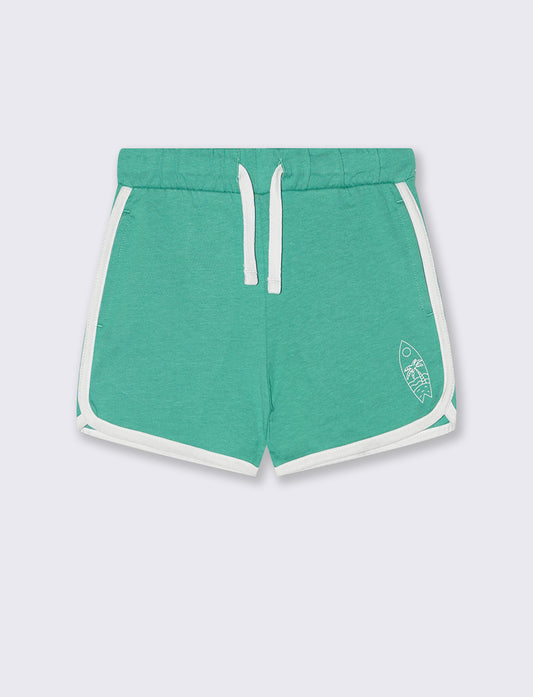 Bermuda basici in jersey con stampa e tape - Verde mela