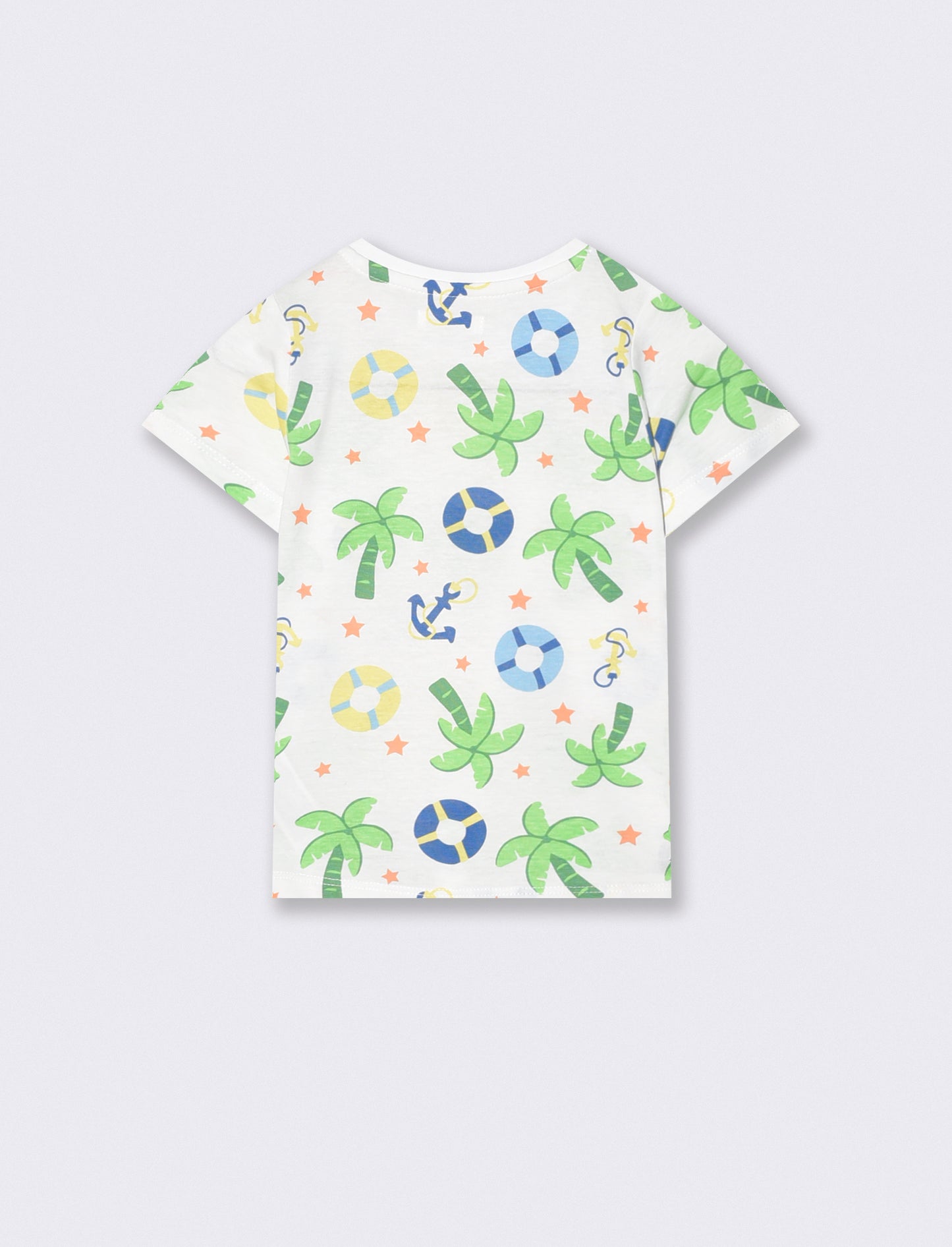Casual patterned crew neck T-shirt - Multicolor
