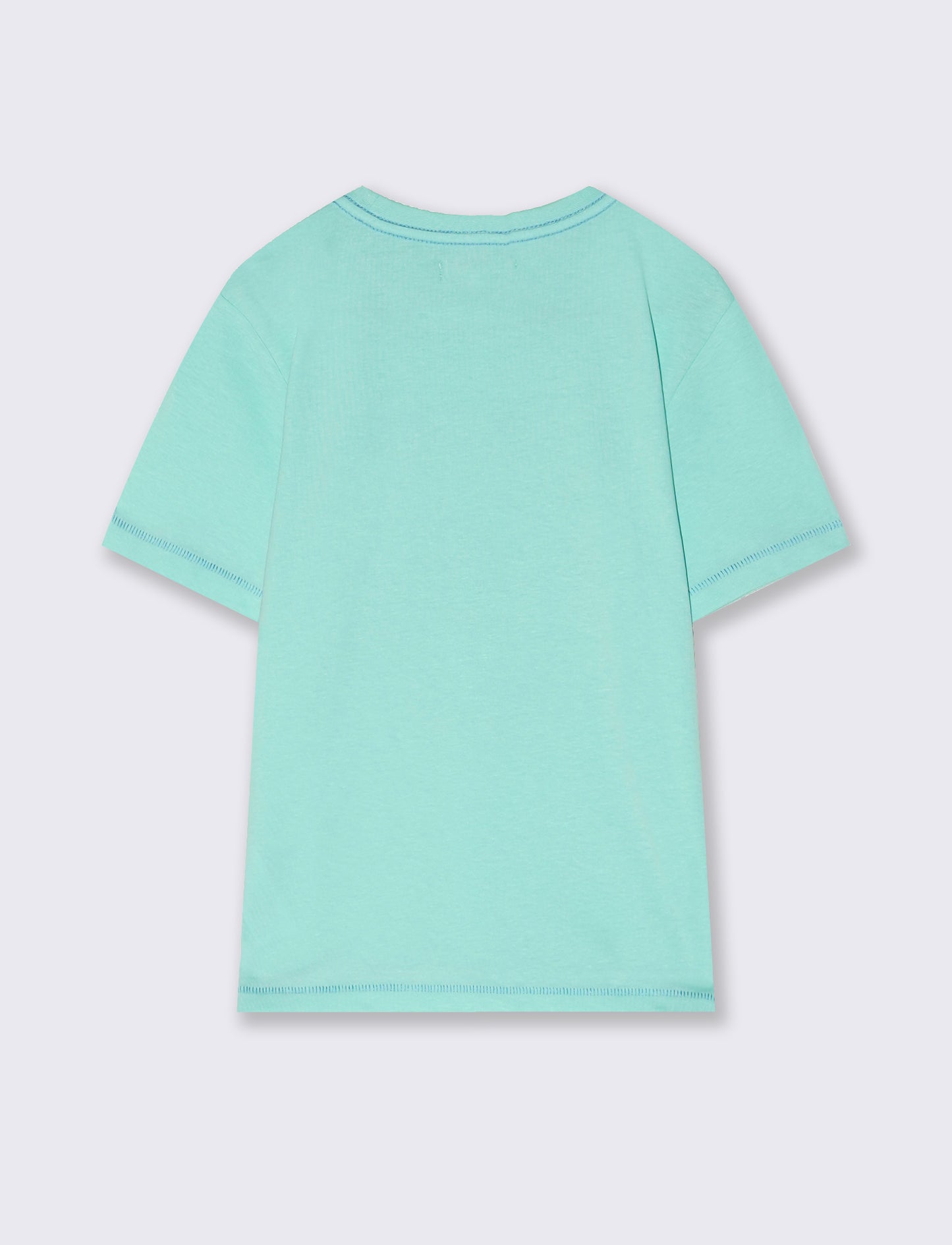 T-shirt mezza manica con stampa frontale - Verde acqua