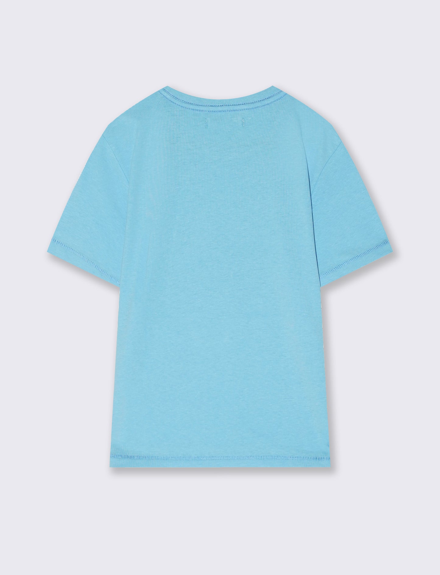 T-shirt mezza manica con stampa frontale - Azzurro