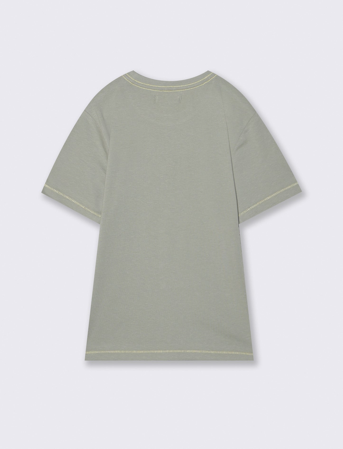 T-shirt mezza manica con stampa frontale - Verde salvia