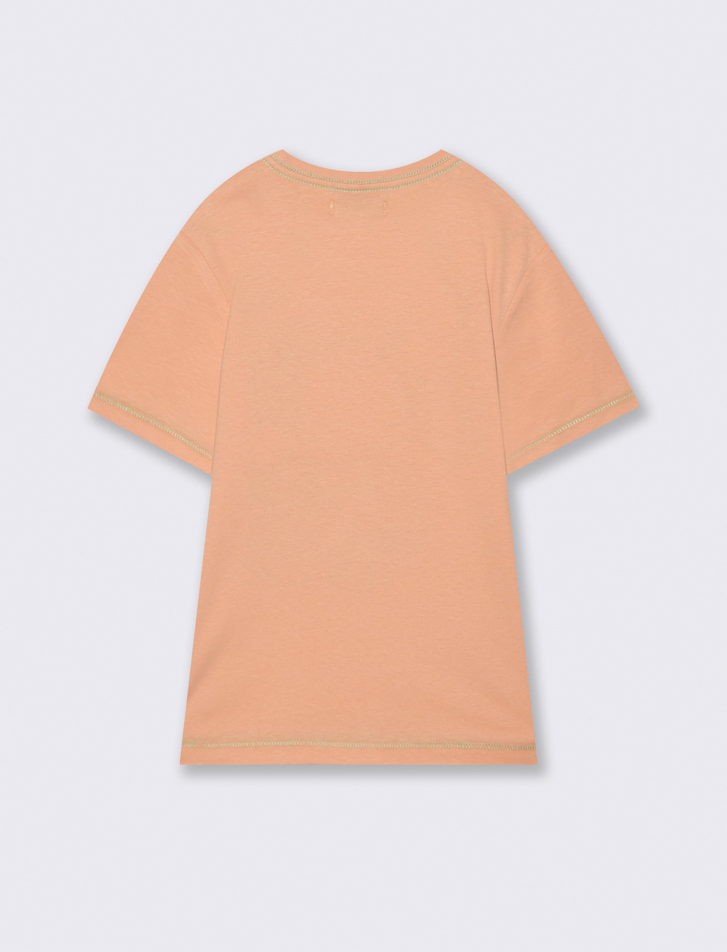 T-shirt mezza manica con stampa frontale - Pesca