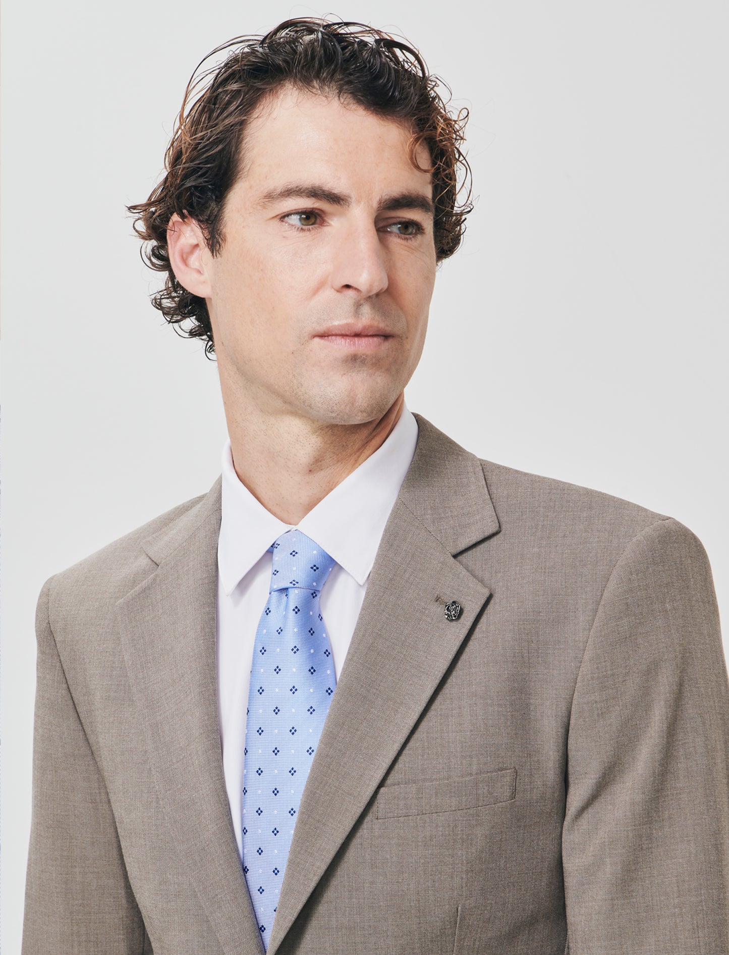 Pantaloni Formal Fit Micro Struttura Melange - Grigio fango