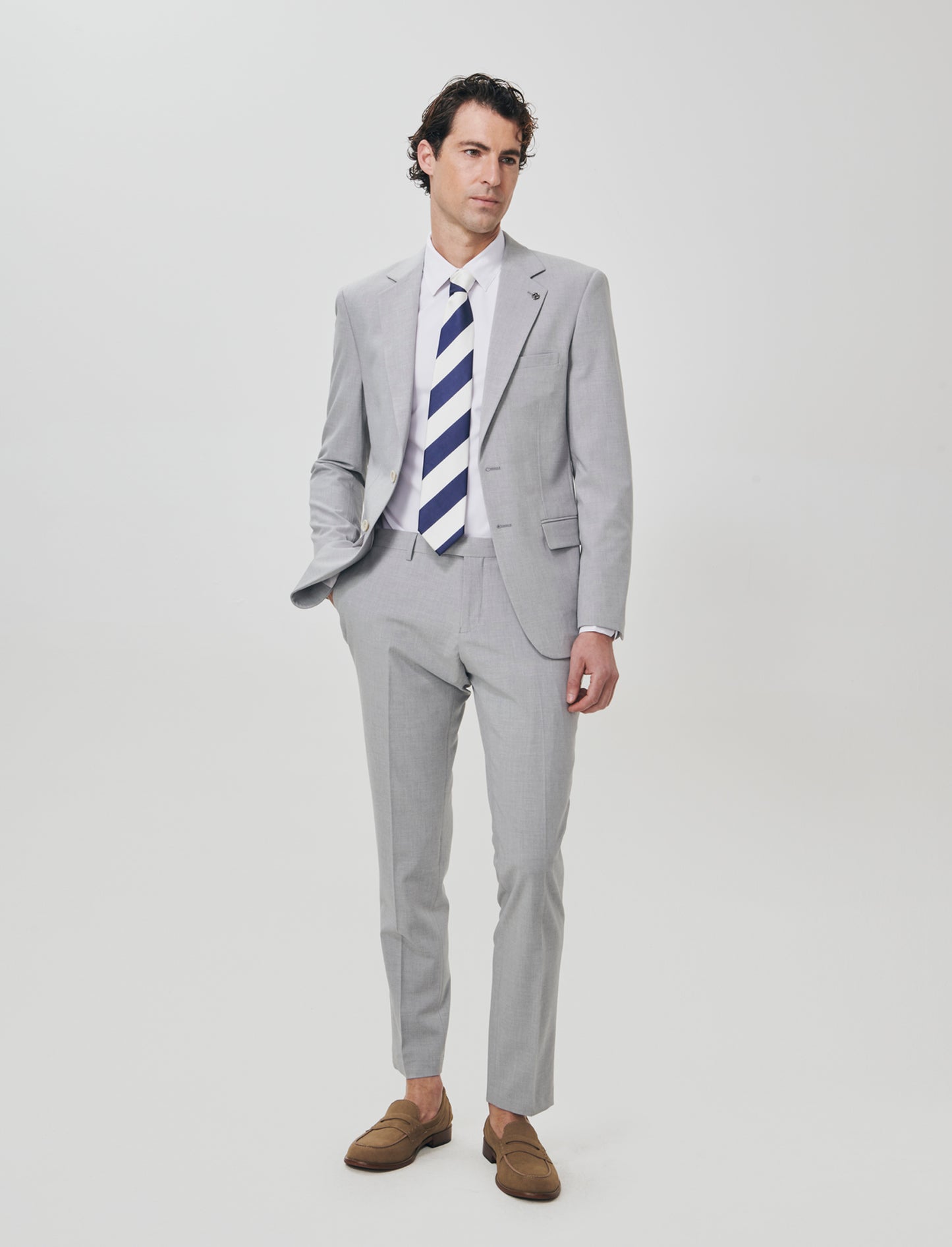 Formal Fit Micro Structure Melange Trousers - Grey