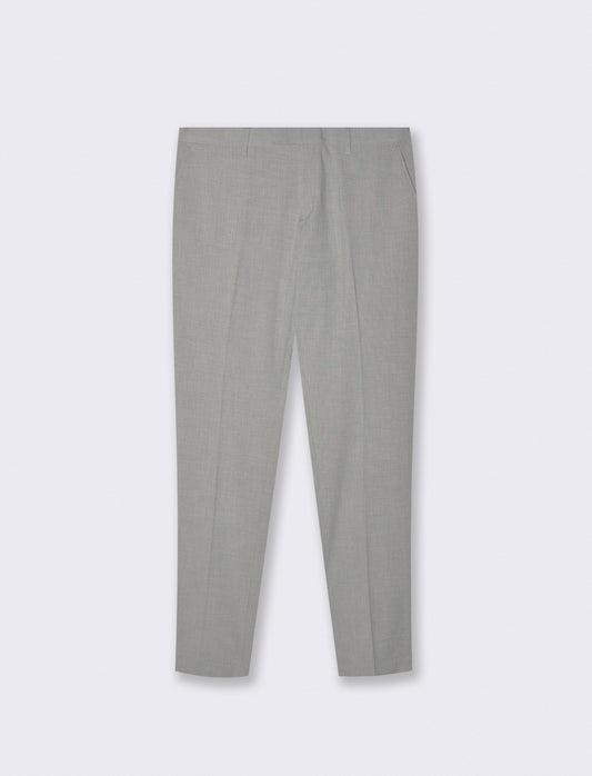 Pantaloni Formal Fit Micro Struttura Melange - Grigio mel.