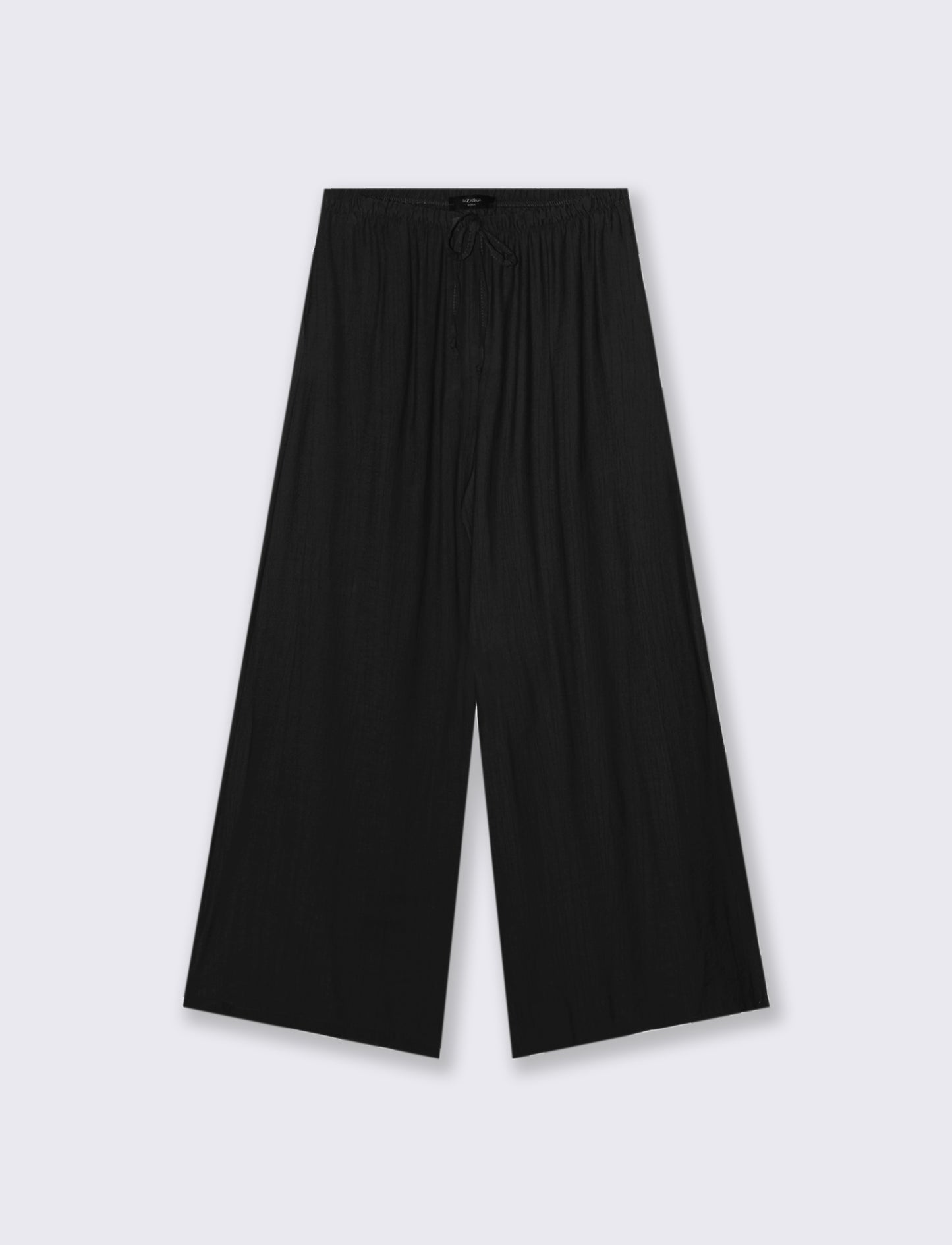 Pantalone largo con coulisse sottile - Nero