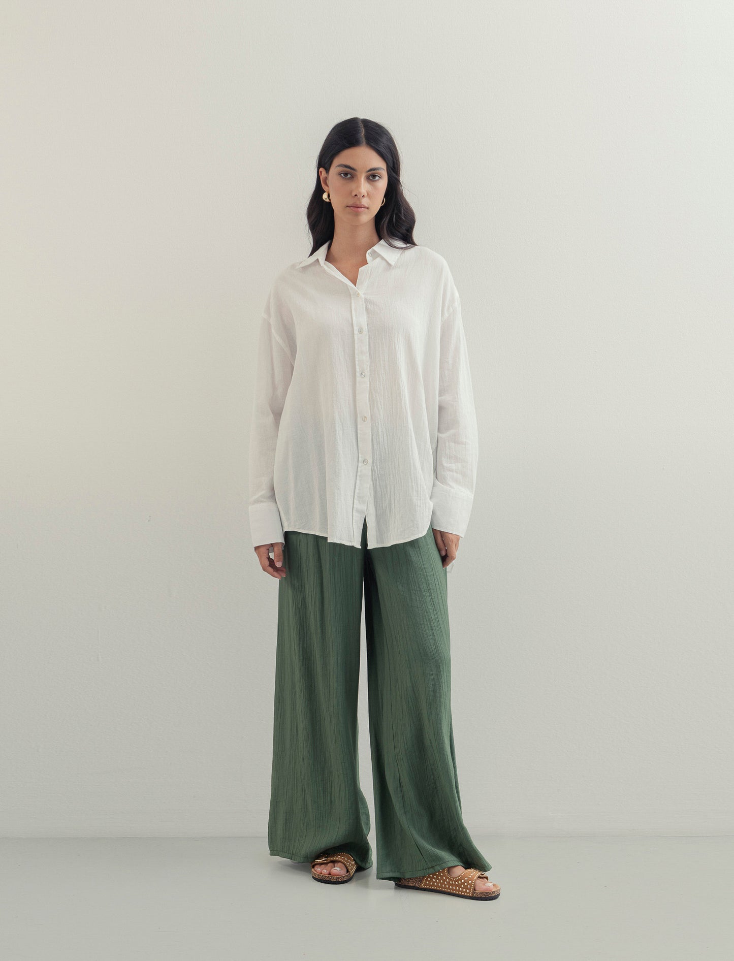Pantalone largo con coulisse sottile - Ve.milit.