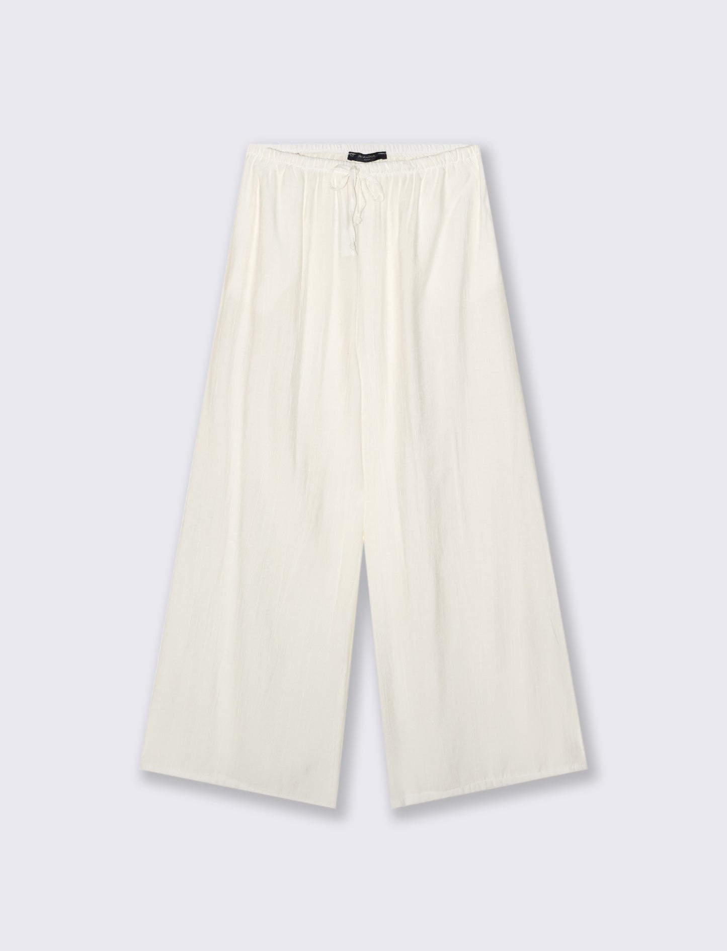 Pantalone largo con coulisse sottile - Bianco