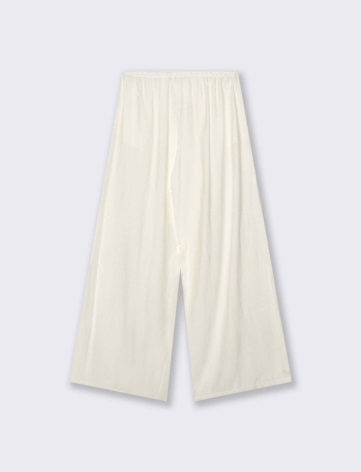 Pantalone largo con coulisse sottile - Bianco