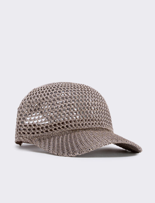 Cappello baseball effetto uncinetto - Beige