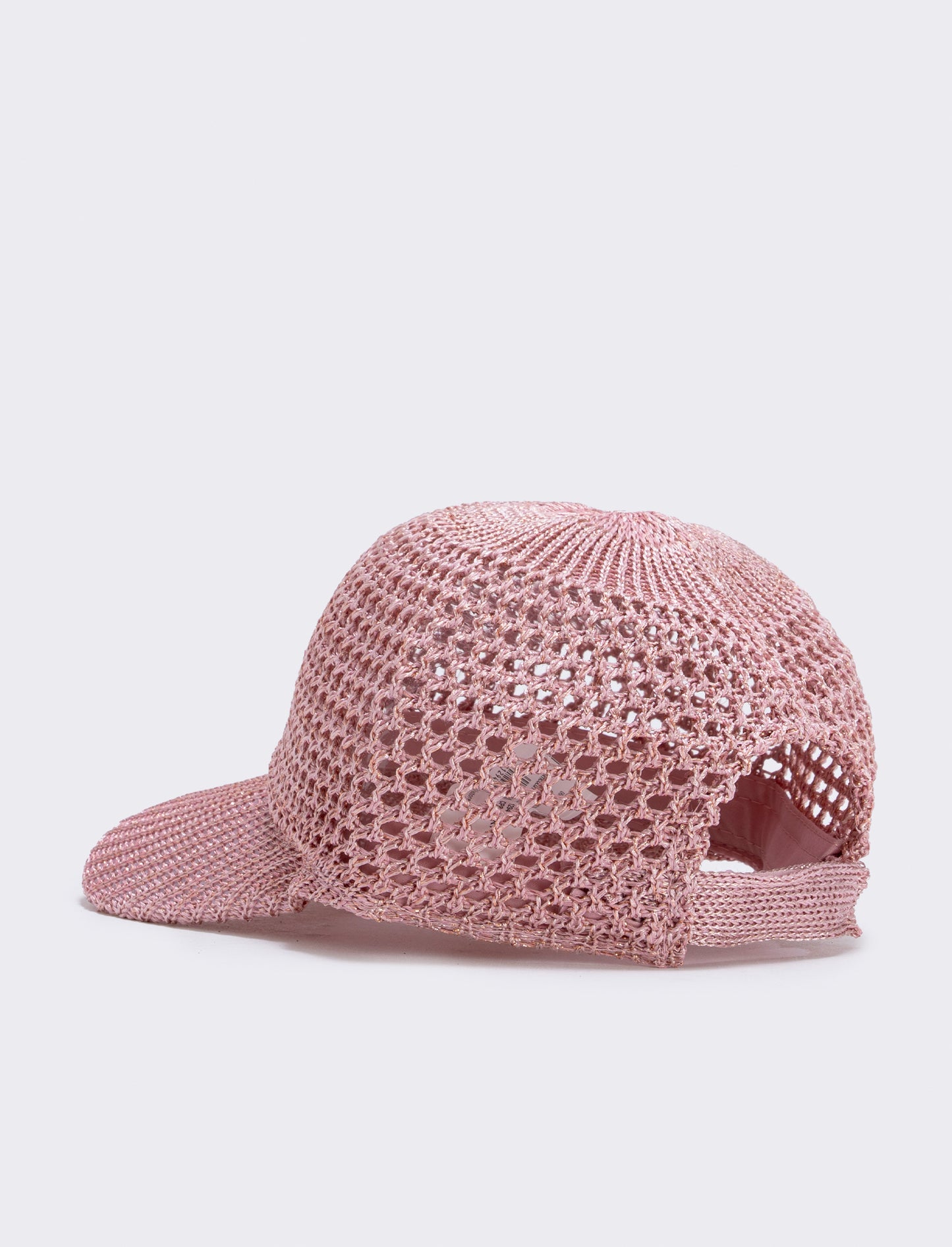 Cappello baseball donna effetto uncinetto - Rosa