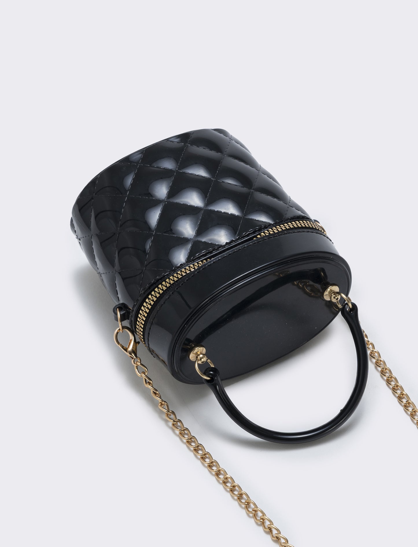 Borsetta bauletto bambina trapuntato PVC - Nero